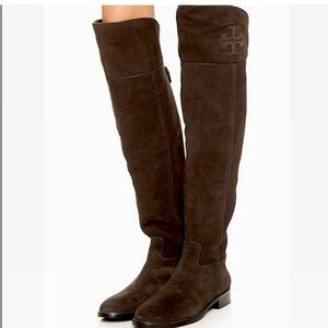 Tory Burch Chocolate Suede Tall Boots